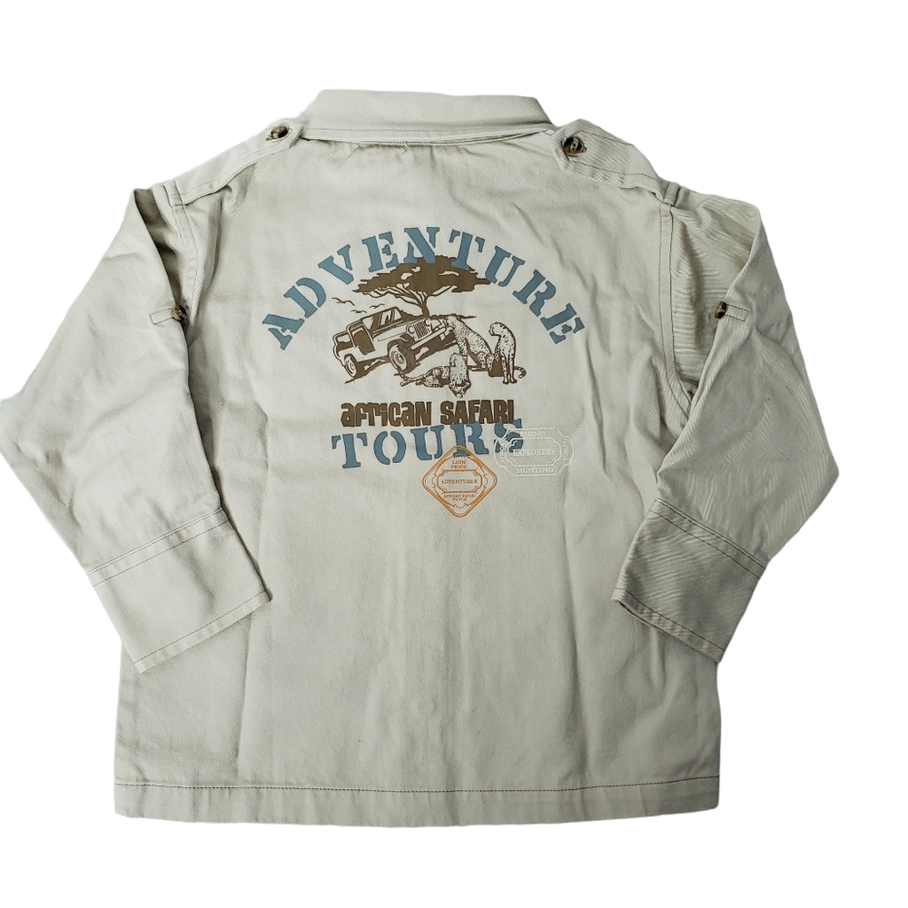 Vintage Gymboree Boys 2T Long Sleeve Khaki Shirt Safari Adventure - Picture 1 of 7